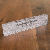 Snakeskin gris-beige Imprimer Bureau Nom Plaque (Taille)