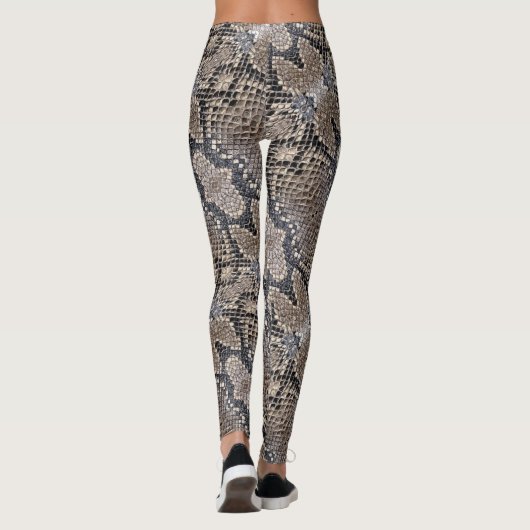 Snakeskin Kijk in Grays en Silvers Leggings (Achterkant)