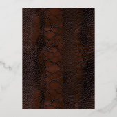 Snakeskin Leather Victoriaans Bruin Blauw Huwelijk Folie Uitnodiging (Achterkant)