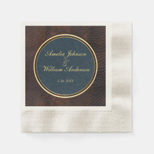 Snakeskin Leather Victoriaans Bruin Wedding Servet