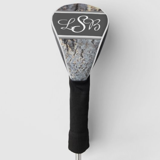 Snakeskin Pattern Masculine Mosaic Monogram Golfheadcover (Voorkant)