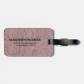Snakeskin roze patroon bagagelabel (Achterkant horizontaal)