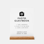 Snap a Selfie White Mariage Photo Livre d'or (Recto)