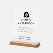 Snap a Selfie White Mariage Photo Livre d'or (Angle)