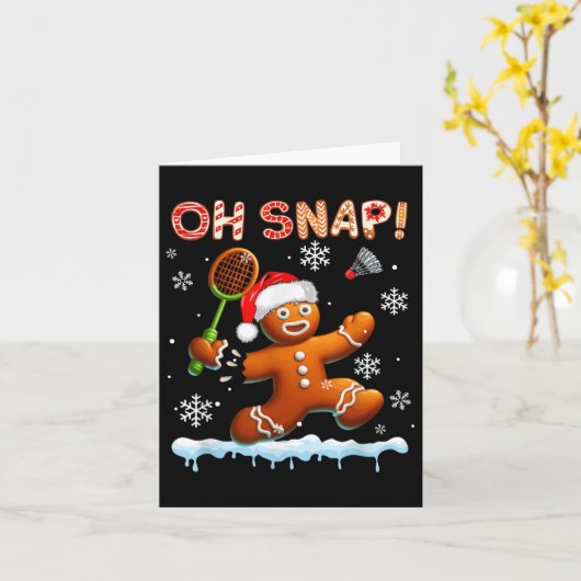Snap Christmas Gingerbread Broken Spelen Badminton Kaart (Gele Bloem)