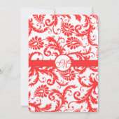 Snap Dragon Coral Damask Wedding Invitation (Dos)