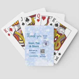 Snap label share social media q r code glitter bla pokerkaarten