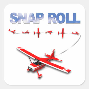 Snap Roll Aerobatic manoeuvre met Red Airplane Vierkante Sticker