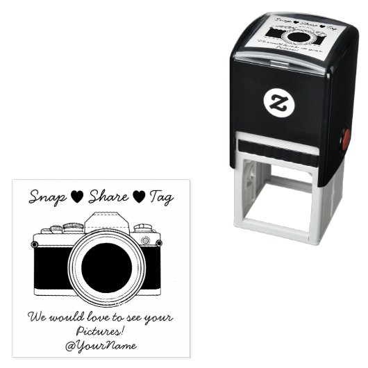 Snap share bruiloft zelfinktende stempel (In situ)