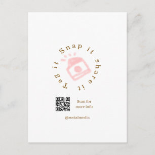 Snap tag deel sociaal media q r code bruin rood briefkaart