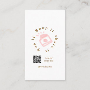 Snap tag deel sociaal media q r code bruin rood  visitekaartje