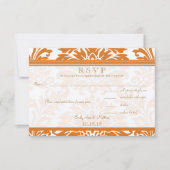 Snapdragon Coral & Ivy Mariage damassé RSVP (Devant)
