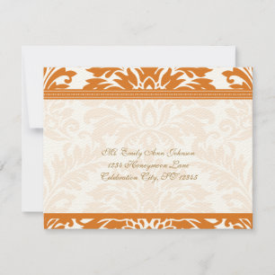 Snapdragon Coral & Ivy Mariage damassé RSVP