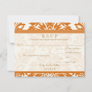Snapdragon Coral & Ivy Mariage damassé RSVP