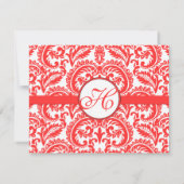 Snapdragon Coral Wedding RSVP Kaartje (Achterkant)