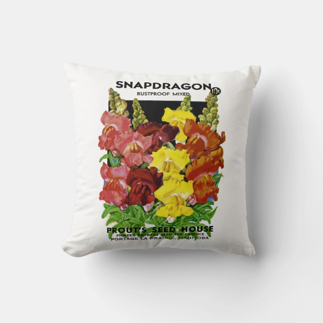 Snapdragon  Seed Packet Kussen (Voorkant)