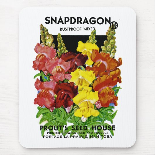 Snapdragon  Seed Packet Muismat (Voorkant)