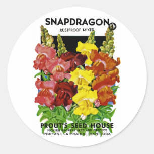 Snapdragon Seed Packet Ronde Sticker