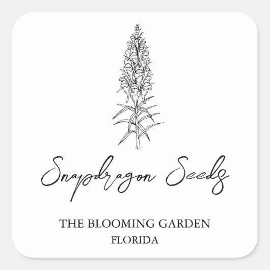 Snapdragon Seeds label (Voorkant)