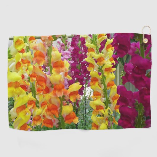 Snapdragons Colorful Floral Golfhanddoek (Horizontaal)