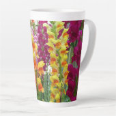 Snapdragons Colorful Floral Latte Mok (Rechterhoek)
