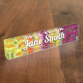 Snapdragons Colorful Floral Naambordje (Zijkant)