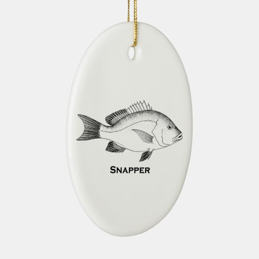 Snapper Fish Keramisch Ornament (Rechts)