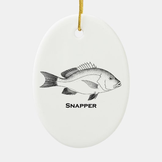 Snapper Fish Keramisch Ornament (Voorkant)