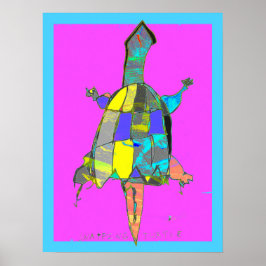 Snapping Turtle Abstract Kunst Poster