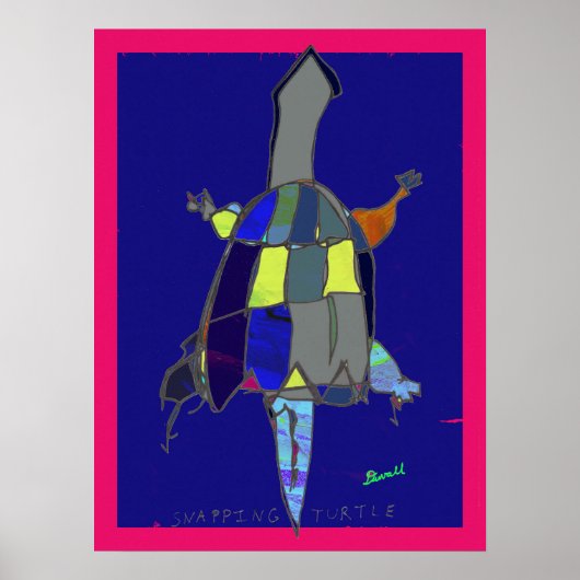 Snapping Turtle Art Poster 18 x 24 (Voorkant)
