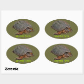 Snapping Turtle Terrapin-lover Gift Ovale Sticker (Vel)