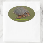 Snapping Turtle Terrapin-lover Gift Ovale Sticker (Tas)