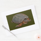 Snapping Turtle Terrapin-lover Gift Rechthoekige Sticker (Envelop)