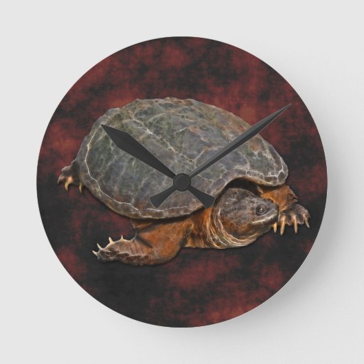 Snapping Turtle Terrapin-lover Gift Ronde Klok (Voorkant)