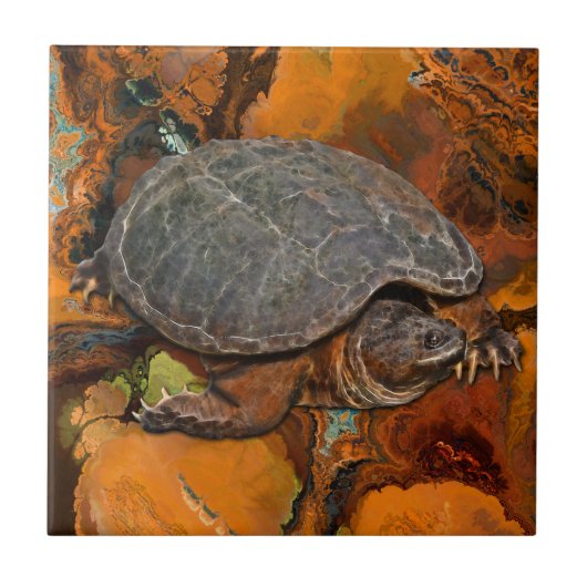 Snapping Turtle Terrapin-lover Gift Tegeltje (Voorkant)