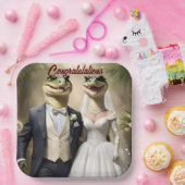 Snapping Up Love: een krokodillenhuwelijk Papieren Bordje (Feest)