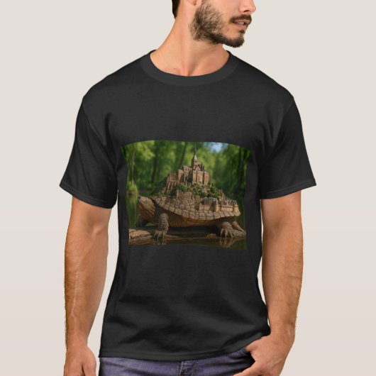 Snappingurtle with Le MontSaintMichel Shell retro T-shirt (Voorkant)