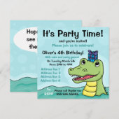 Snappy Birthday Crocodile Birthday Uitnodiging (Voorkant / Achterkant)