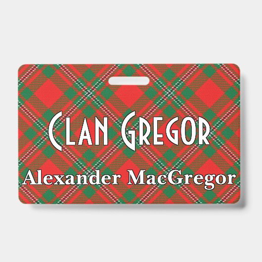 Snappy Clan Gregor MacGregor Tartan Badge (Front)