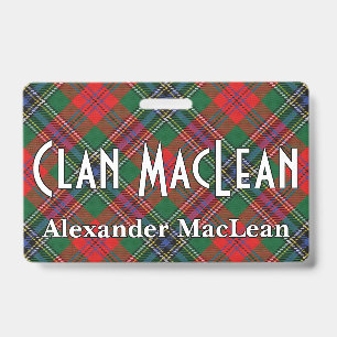 Snappy Clan MacLean Rood Tartan Badge