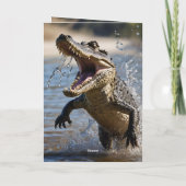 Snappy Jaws : Crocodile Leaping Carte Anniversaire (Dos)