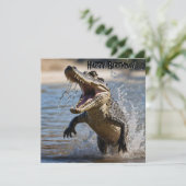 Snappy Jaws : Crocodile Leaping Carte Anniversaire (Debout devant)