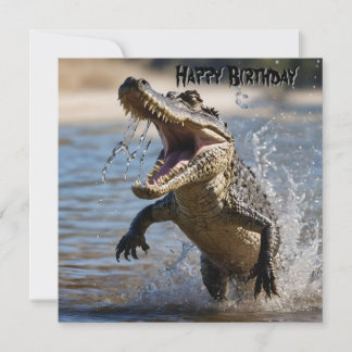Snappy Jaws : Crocodile Leaping Carte Anniversaire
