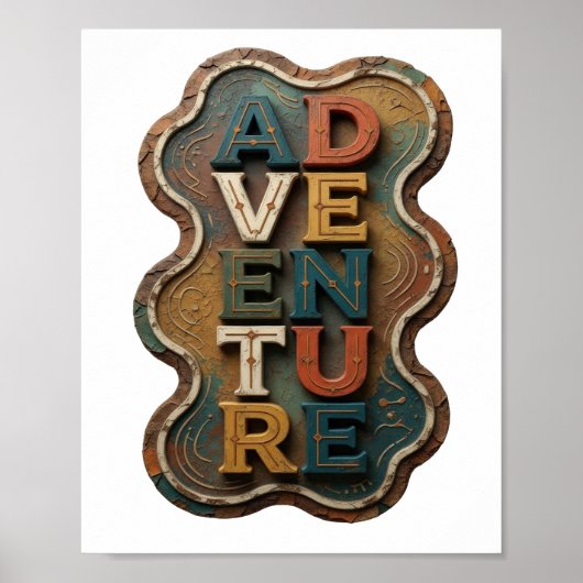 Snappy Orange AVONTUUR Statement Design Poster (Voorkant)