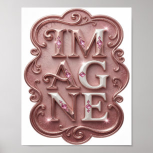 Snappy Roze IMAGINE Tekst Ontwerp Poster