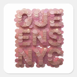 Snappy Roze QUEENS NYC Vierkante Sticker