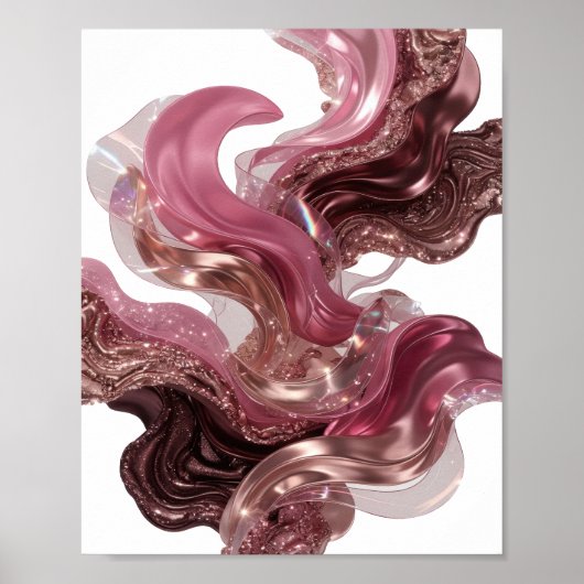 Snappy Silver ABSTRACTE KUNST Modeprint v2 Poster (Voorkant)