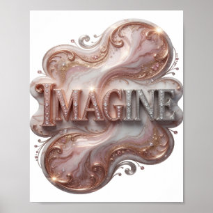 Snappy Silver IMAGINE Tekst Ontwerp Poster