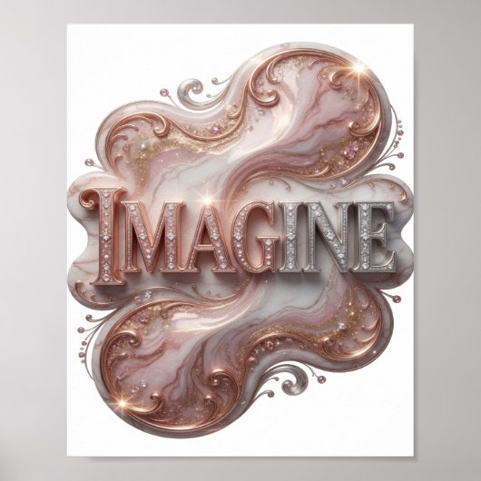 Snappy Silver IMAGINE Tekst Ontwerp Poster (Voorkant)