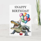 Snappy Verjaardag Alligator Grappige Krokodil Kaart (Voorkant)